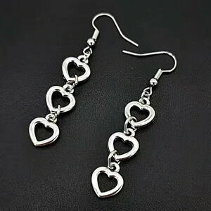 Elegant Hollow Heart Shaped Charm Heart To Heart Drop Dangle Earrings NEW